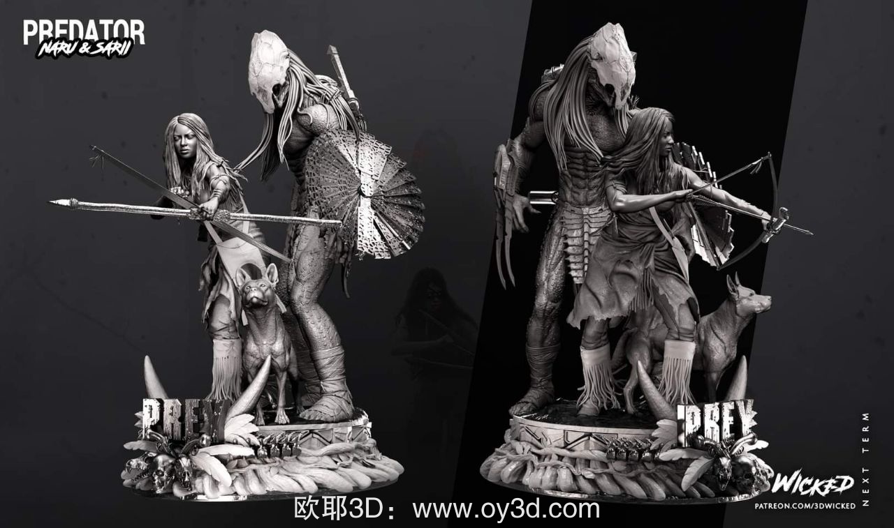 动漫电影,漫威英雄,WICKED,Predator,and,Naru,Diorama,Base,(Non,Supported),组装