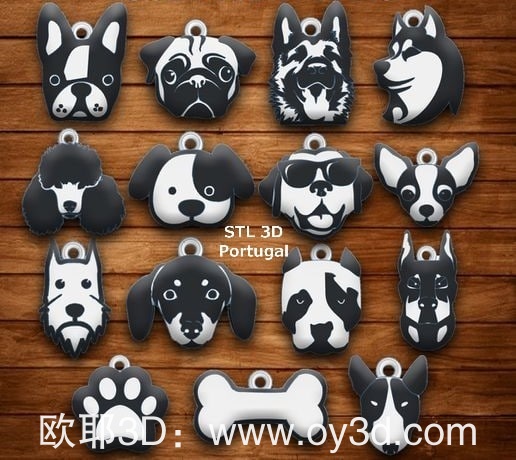 动漫电影,Animal,Dogs,Keychain,STL,3D,Portugal,组装