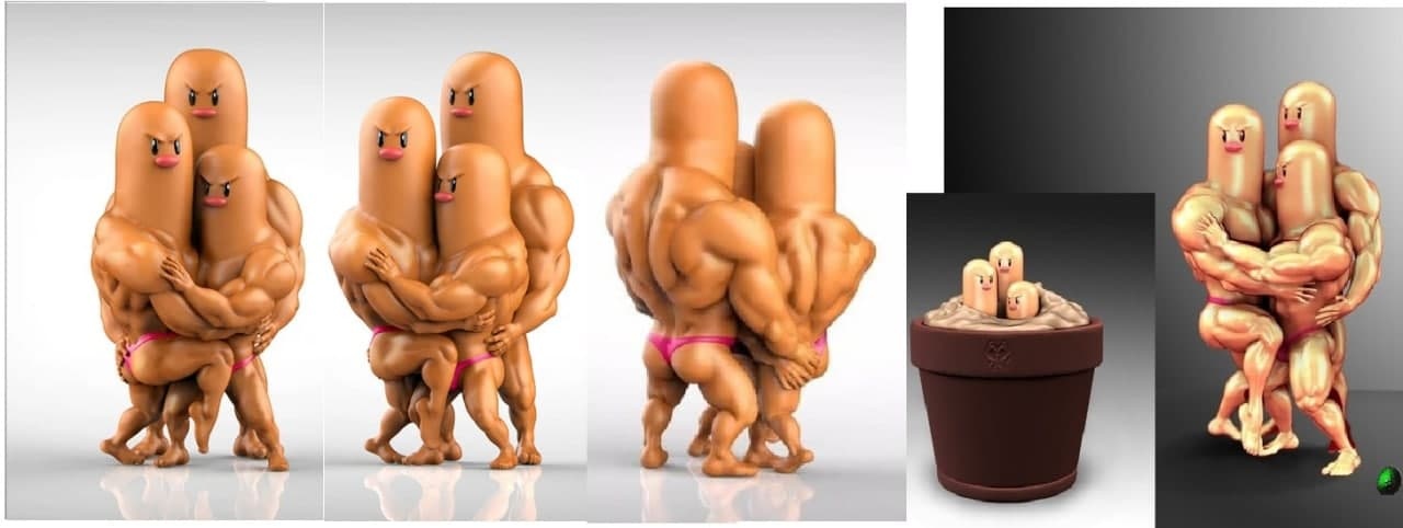 动漫电影,Anime,Pokemon,Ultra,Swole,007,Dugtrio,组装