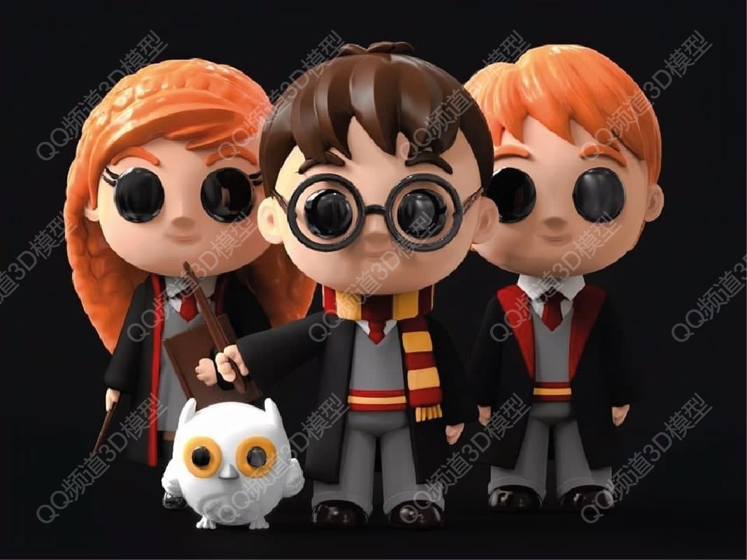 动漫电影,HARRY,POTTER,RON,HERMIONE,Chibis,组装